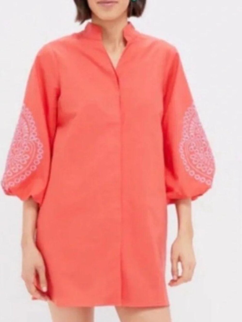Tuckernuck Hyacinth House Embroidered Puff Sleeve Tunic Dress NWT